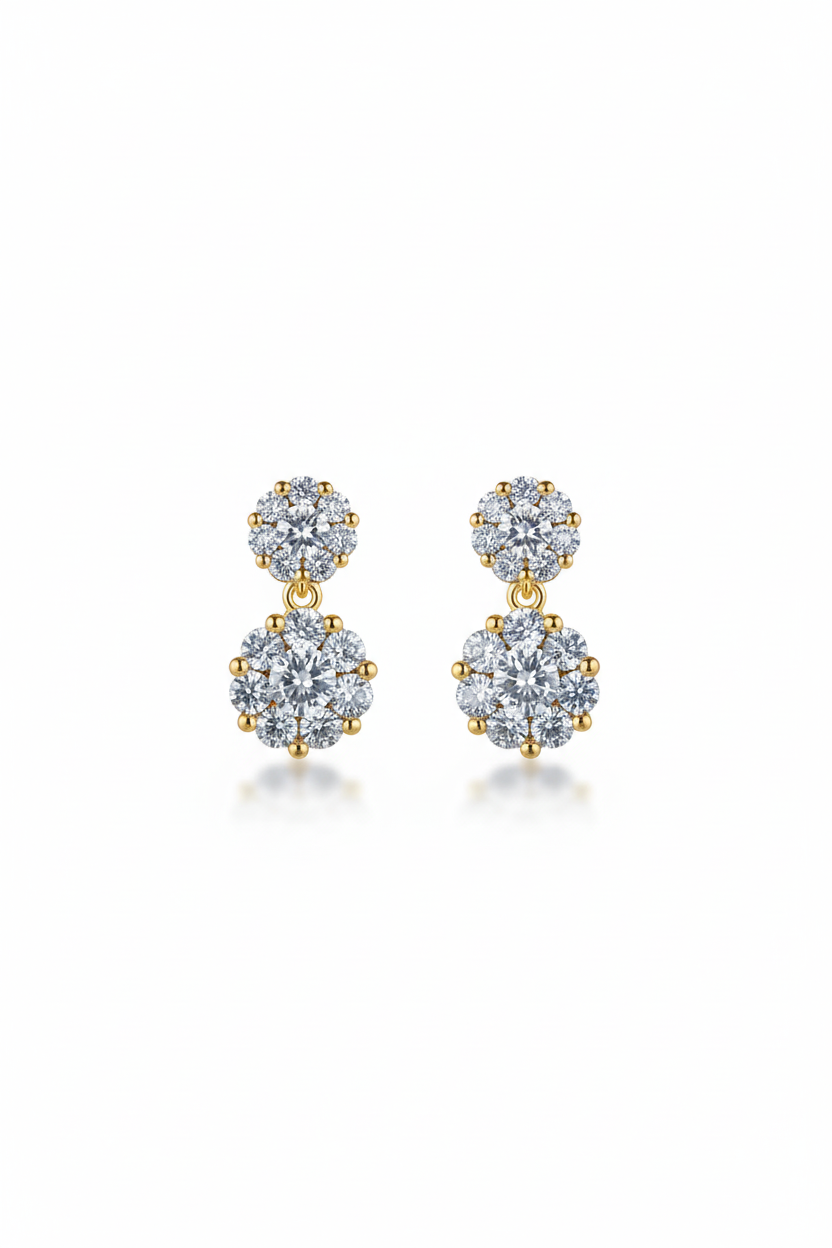 Twin solitaire earrings