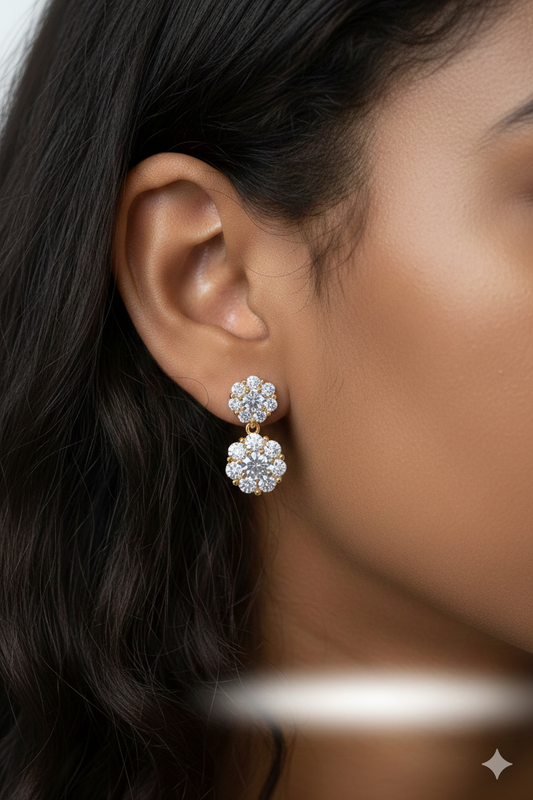 Twin solitaire earrings