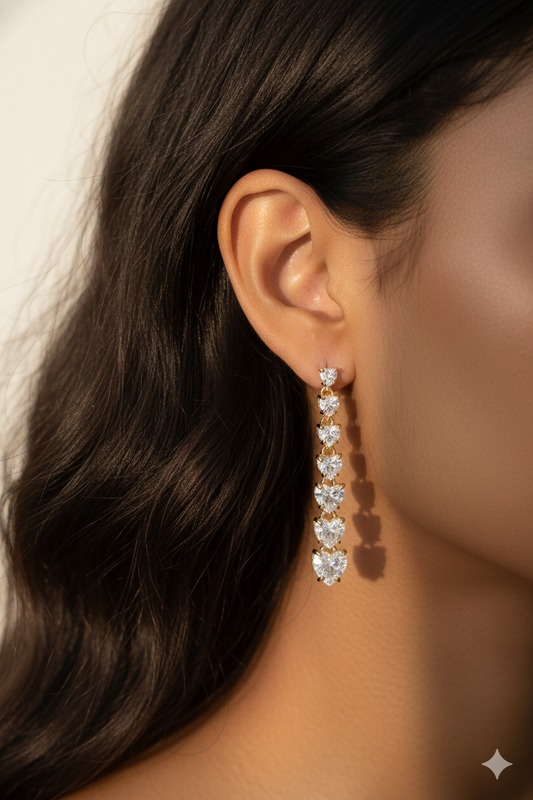 Heart Solitaire Earrings