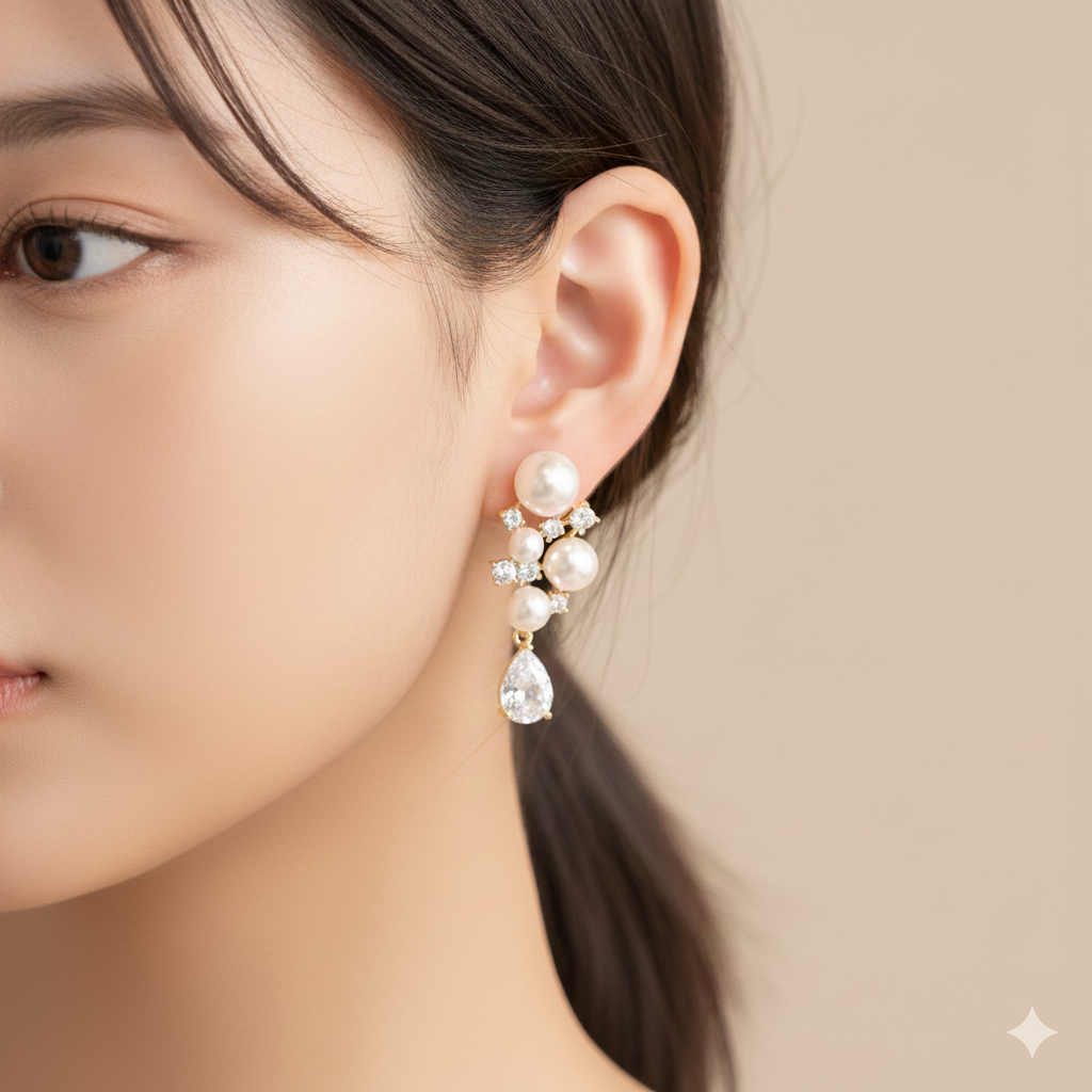 Pearl cluster earrings